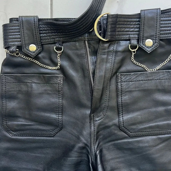 The Kooples Pleated Leather Shorts - Picture 7 of 11